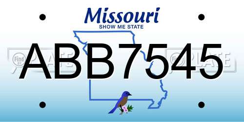 ABB7545 Missouri License Plate