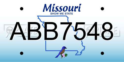 ABB7548 Missouri License Plate