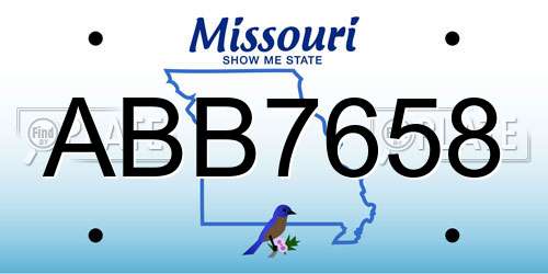 ABB7658 Missouri License Plate