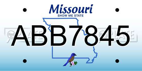 ABB7845 Missouri License Plate