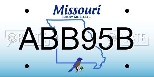 ABB95B Missouri License Plate