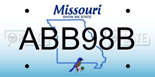 ABB98B Missouri License Plate
