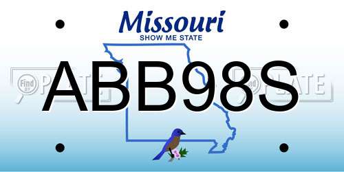 ABB98S Missouri License Plate
