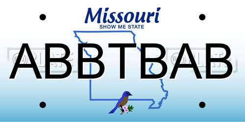 ABBTBAB Missouri License Plate