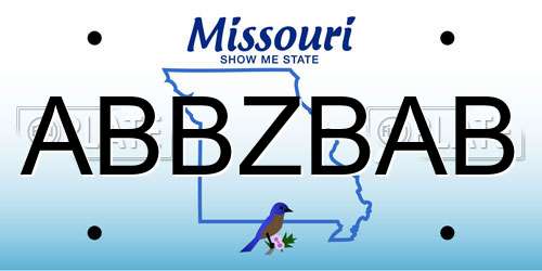 ABBZBAB Missouri License Plate