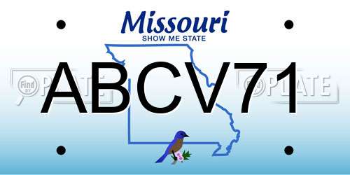 ABCV71 Missouri License Plate