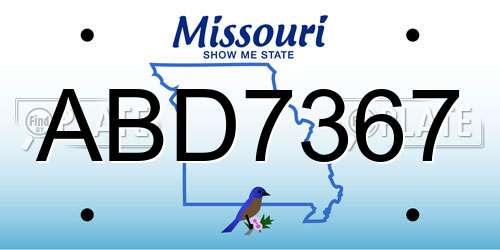ABD7367 Missouri License Plate