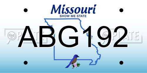 ABG192 Missouri License Plate
