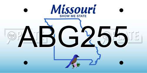 ABG255 Missouri License Plate