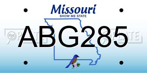 ABG285 Missouri License Plate
