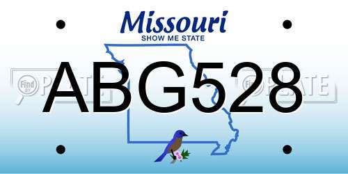 ABG528 Missouri License Plate
