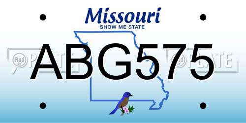 ABG575 Missouri License Plate
