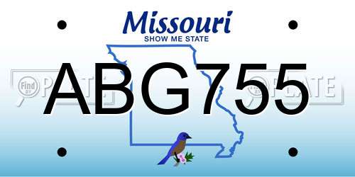 ABG755 Missouri License Plate