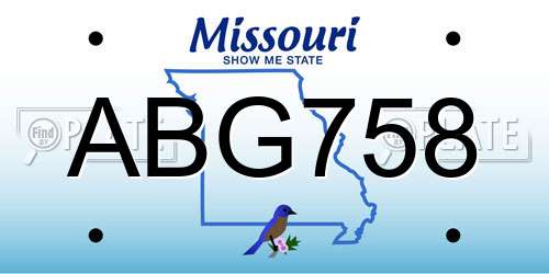 ABG758 Missouri License Plate