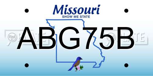 ABG75B Missouri License Plate