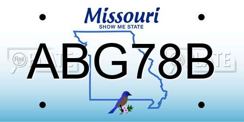 ABG78B Missouri License Plate