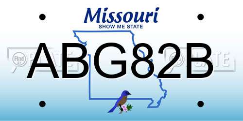 ABG82B Missouri License Plate