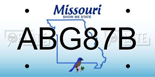 ABG87B Missouri License Plate