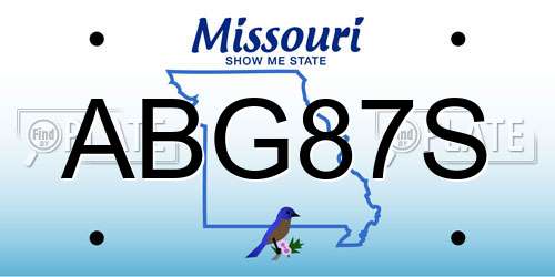 ABG87S Missouri License Plate