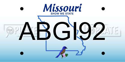 ABGI92 Missouri License Plate