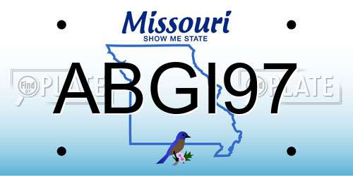 ABGI97 Missouri License Plate