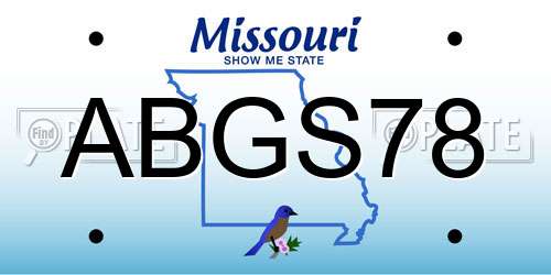 ABGS78 Missouri License Plate