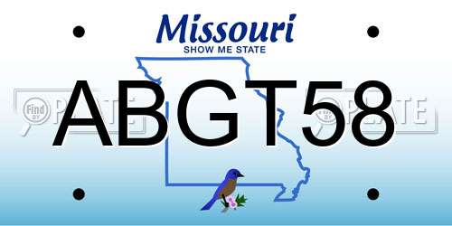 ABGT58 Missouri License Plate