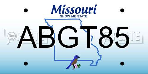 ABGT85 Missouri License Plate