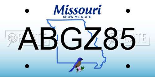 ABGZ85 Missouri License Plate