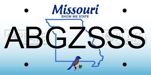 ABGZSSS Missouri License Plate