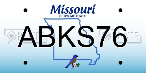 ABKS76 Missouri License Plate