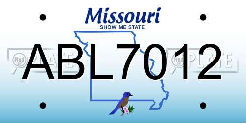 ABL7012 Missouri License Plate