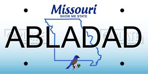 ABLADAD Missouri License Plate