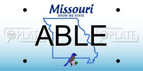 ABLE Missouri License Plate