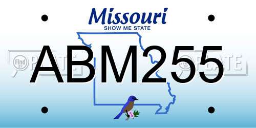 ABM255 Missouri License Plate