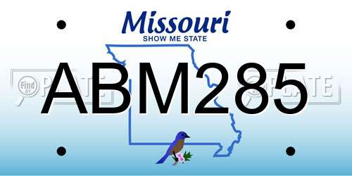 ABM285 Missouri License Plate