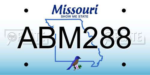 ABM288 Missouri License Plate