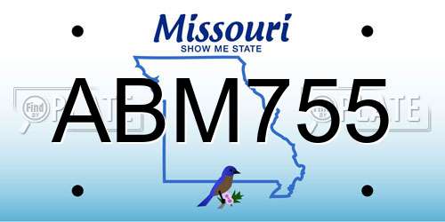 ABM755 Missouri License Plate