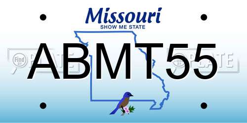 ABMT55 Missouri License Plate