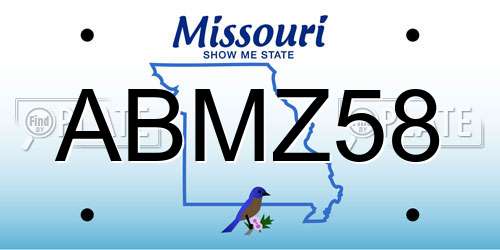 ABMZ58 Missouri License Plate