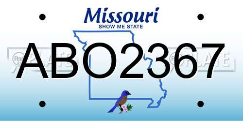 ABO2367 Missouri License Plate