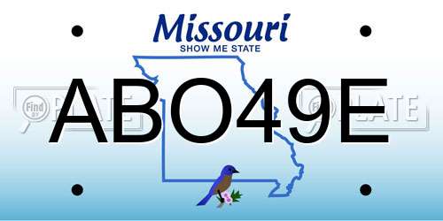 ABO49E Missouri License Plate