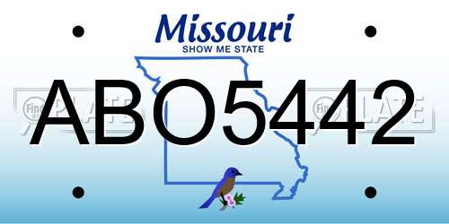 ABO5442 Missouri License Plate