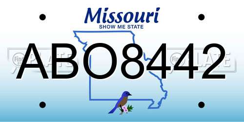 ABO8442 Missouri License Plate