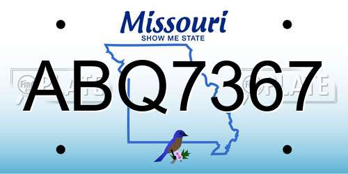 ABQ7367 Missouri License Plate