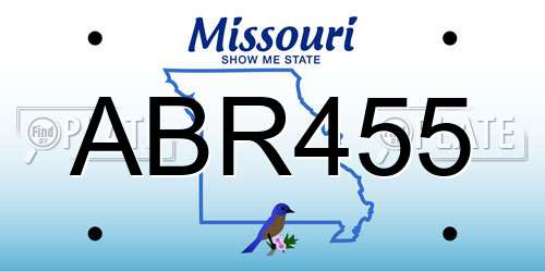ABR455 Missouri License Plate
