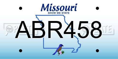 ABR458 Missouri License Plate