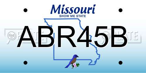 ABR45B Missouri License Plate