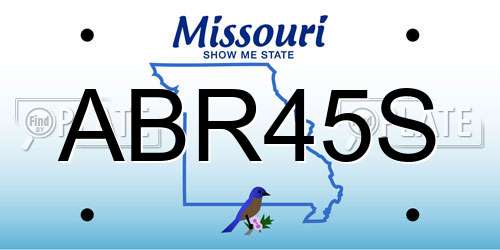 ABR45S Missouri License Plate
