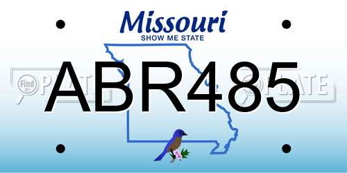 ABR485 Missouri License Plate